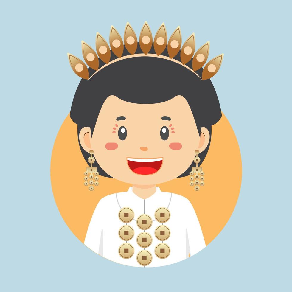 avatar de un Indonesia personaje vector
