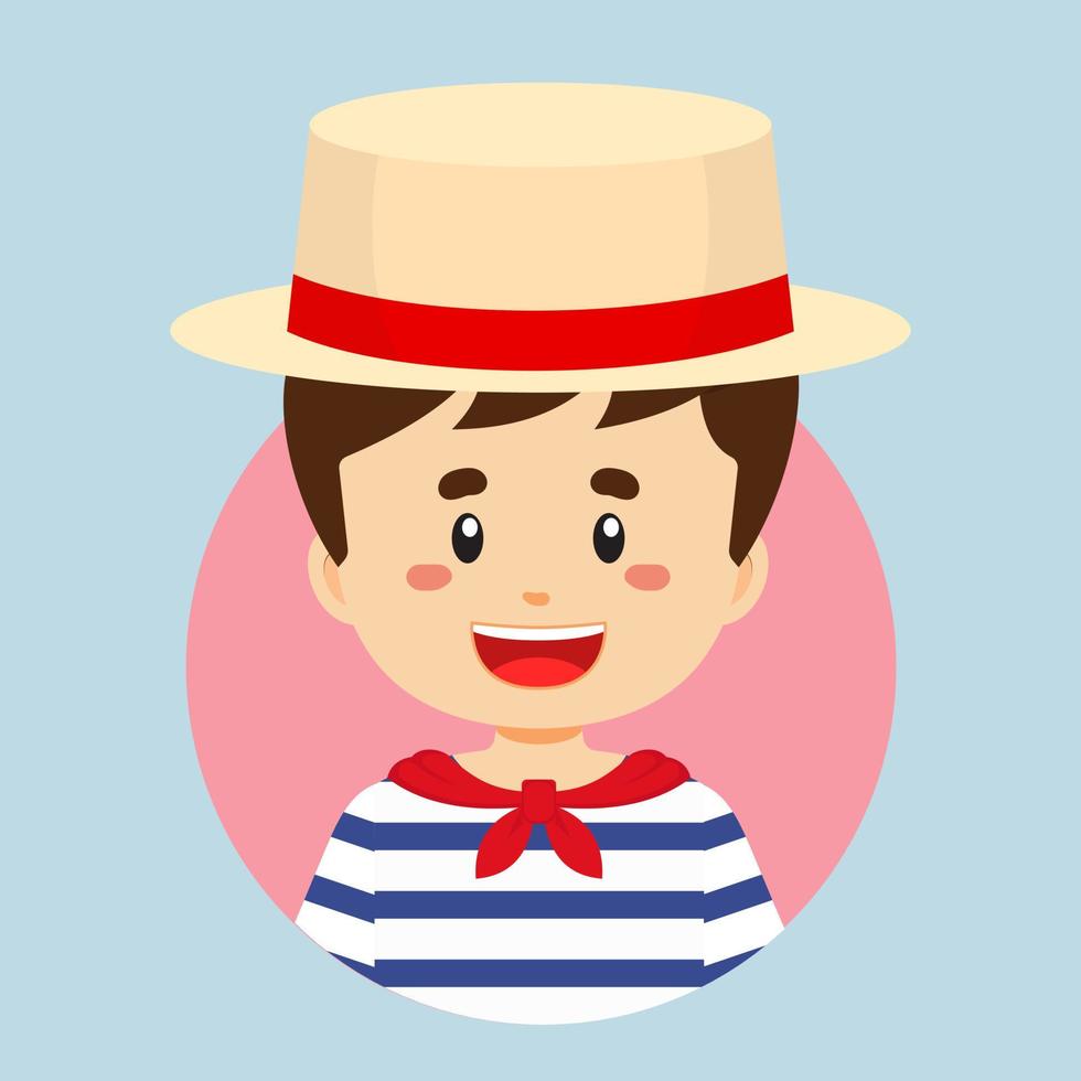 Avatar of a Italian Character vector