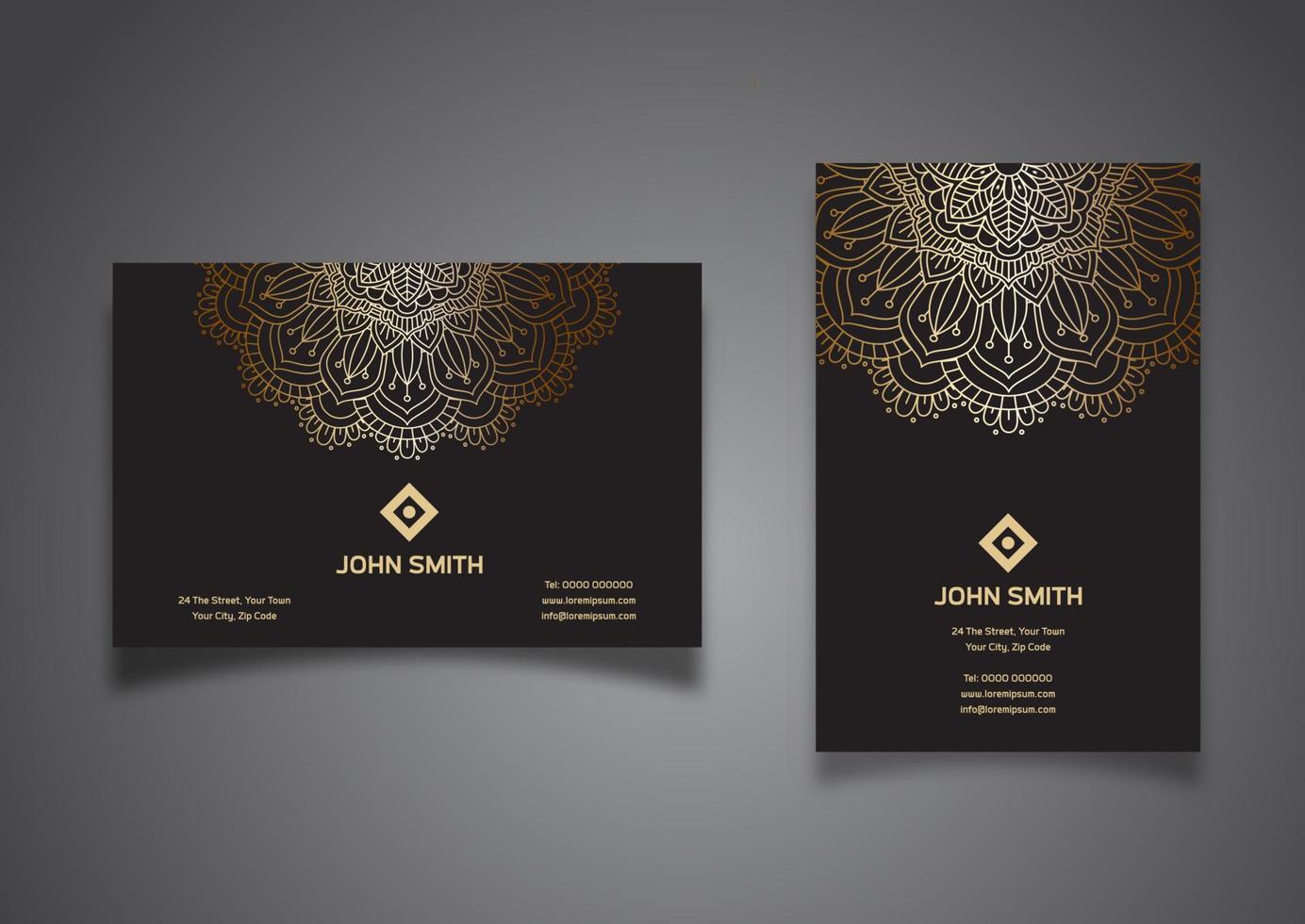 business card with elegant mandala design vector