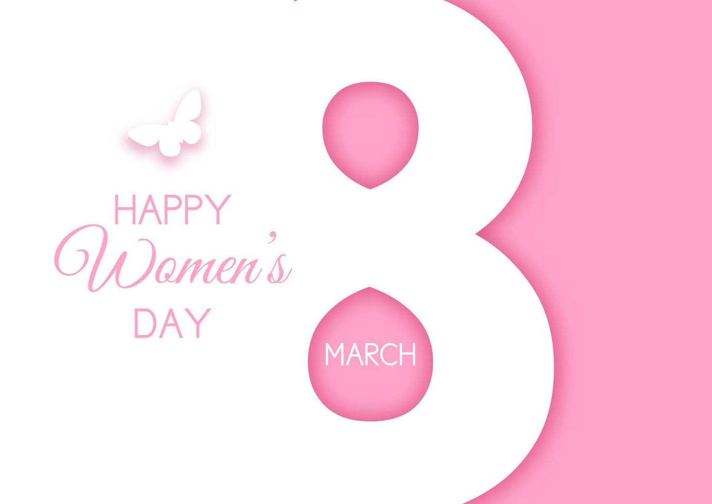 Happy Women's Day background with butterfly vector