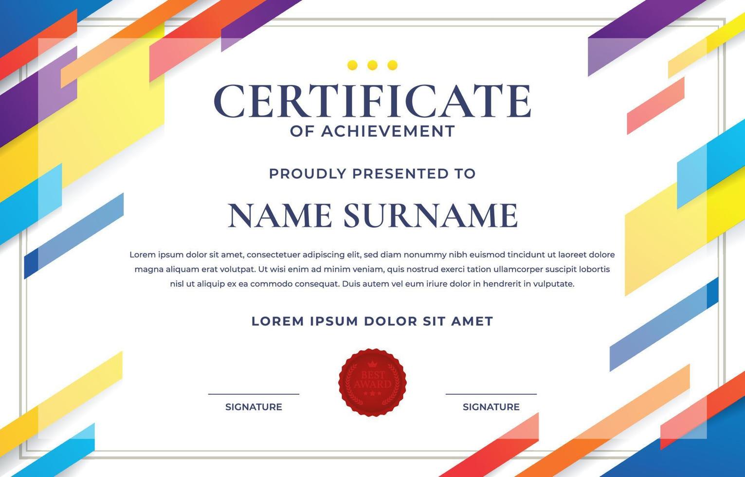 Abstract Certficate of Achievement vector