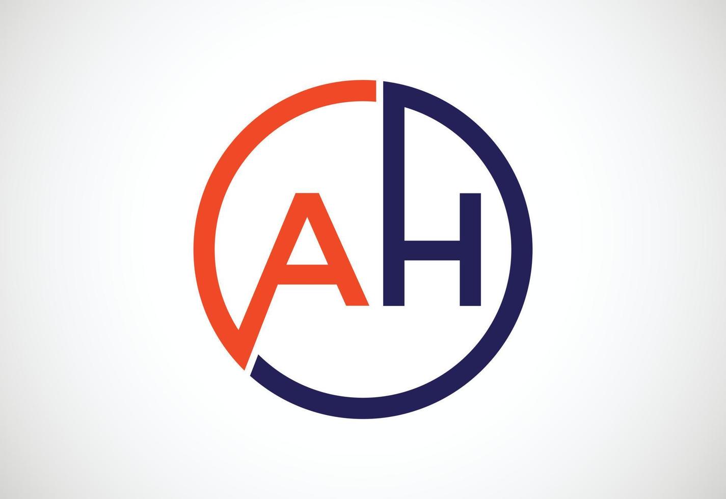 Initial AH Letter logo design, Vector design concept