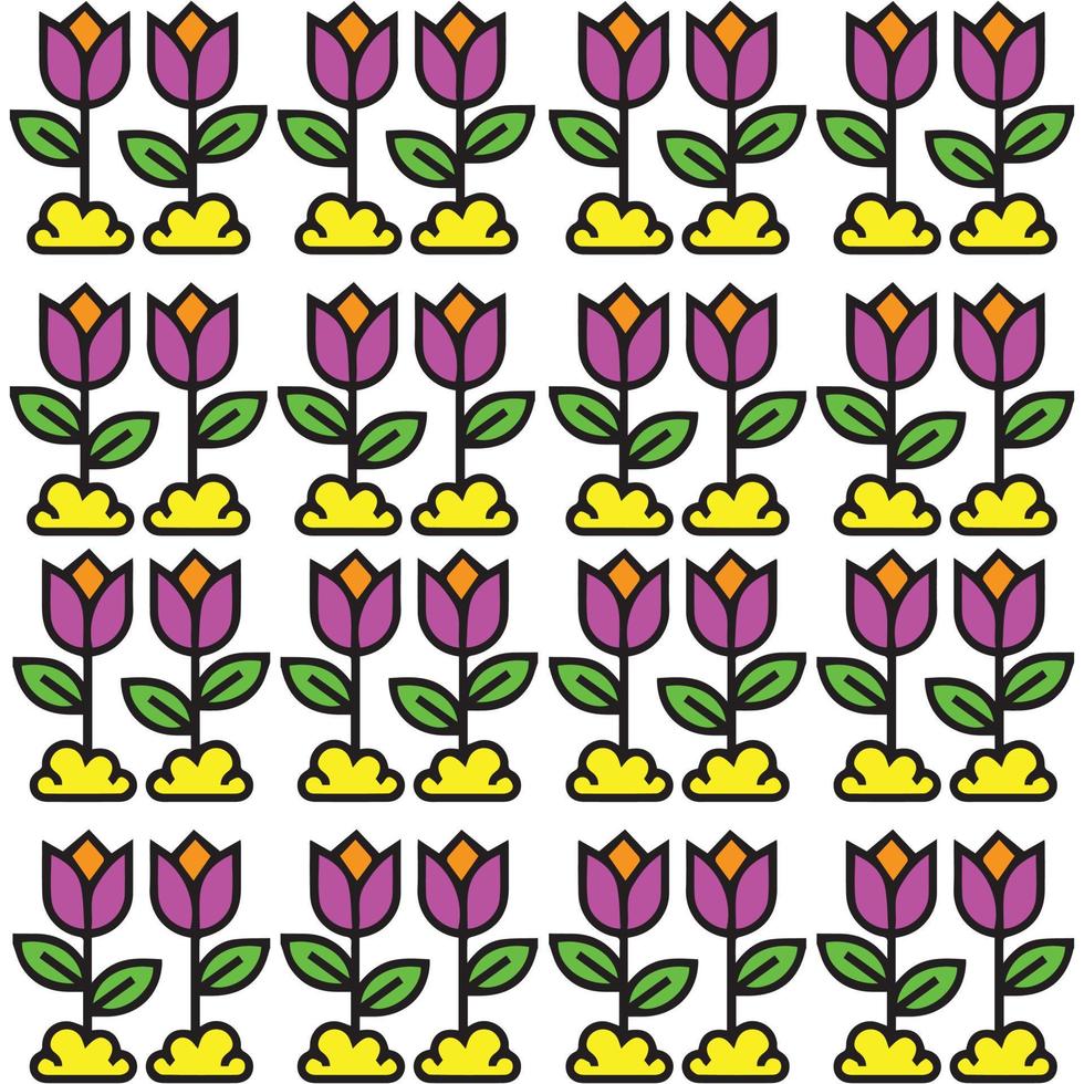 Beautiful Pink and Yellow Flowers Set White Background Free Vector