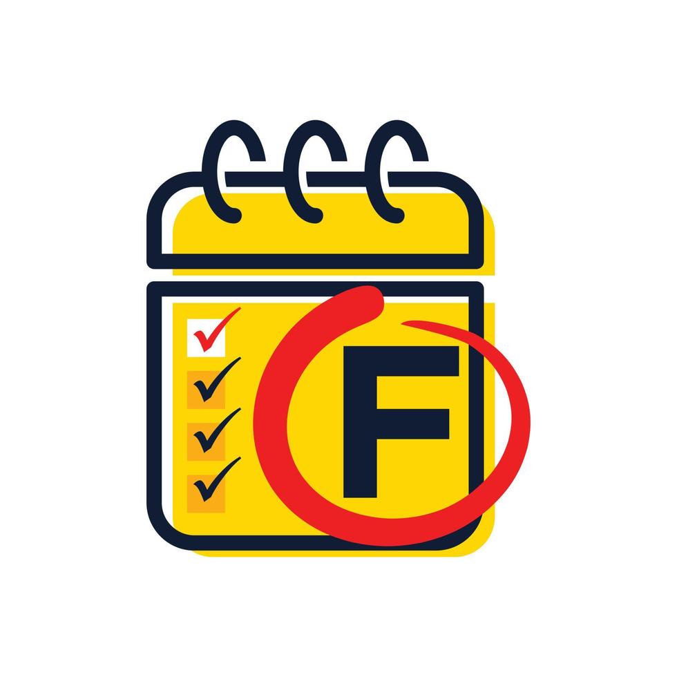 Initial F Calendar Logo vector