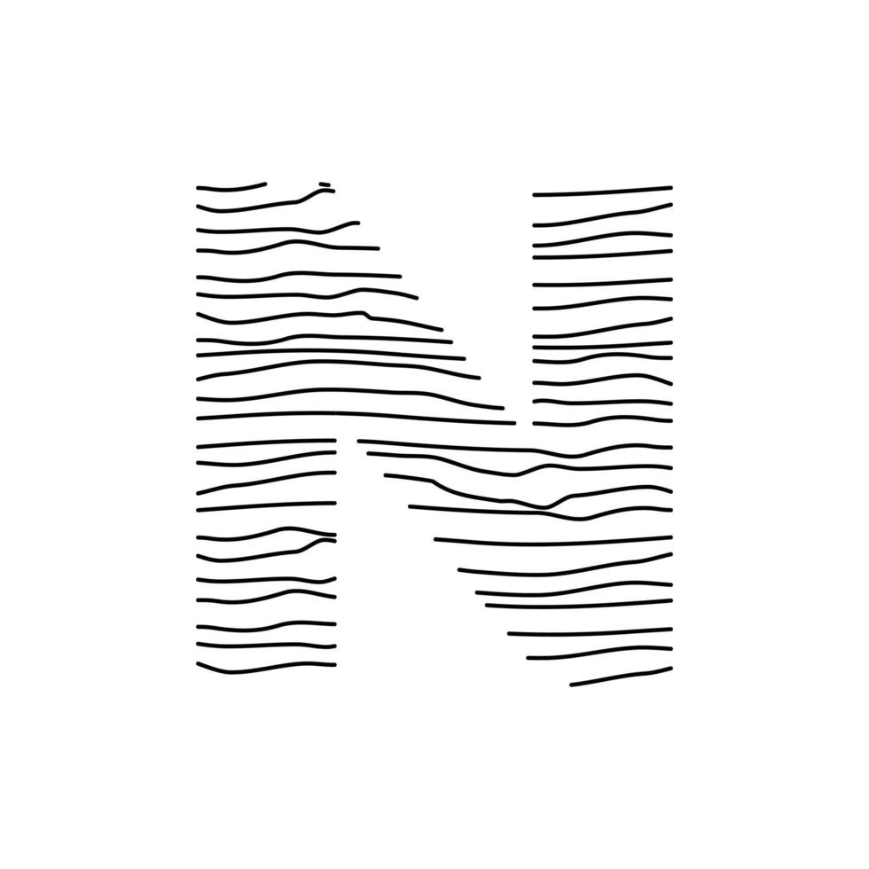 Initial N Abstract Line Logo vector