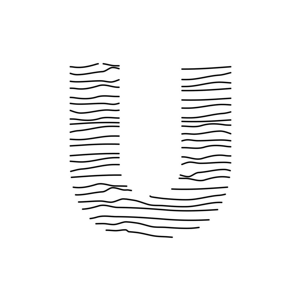 Initial U Abstract Line Logo vector