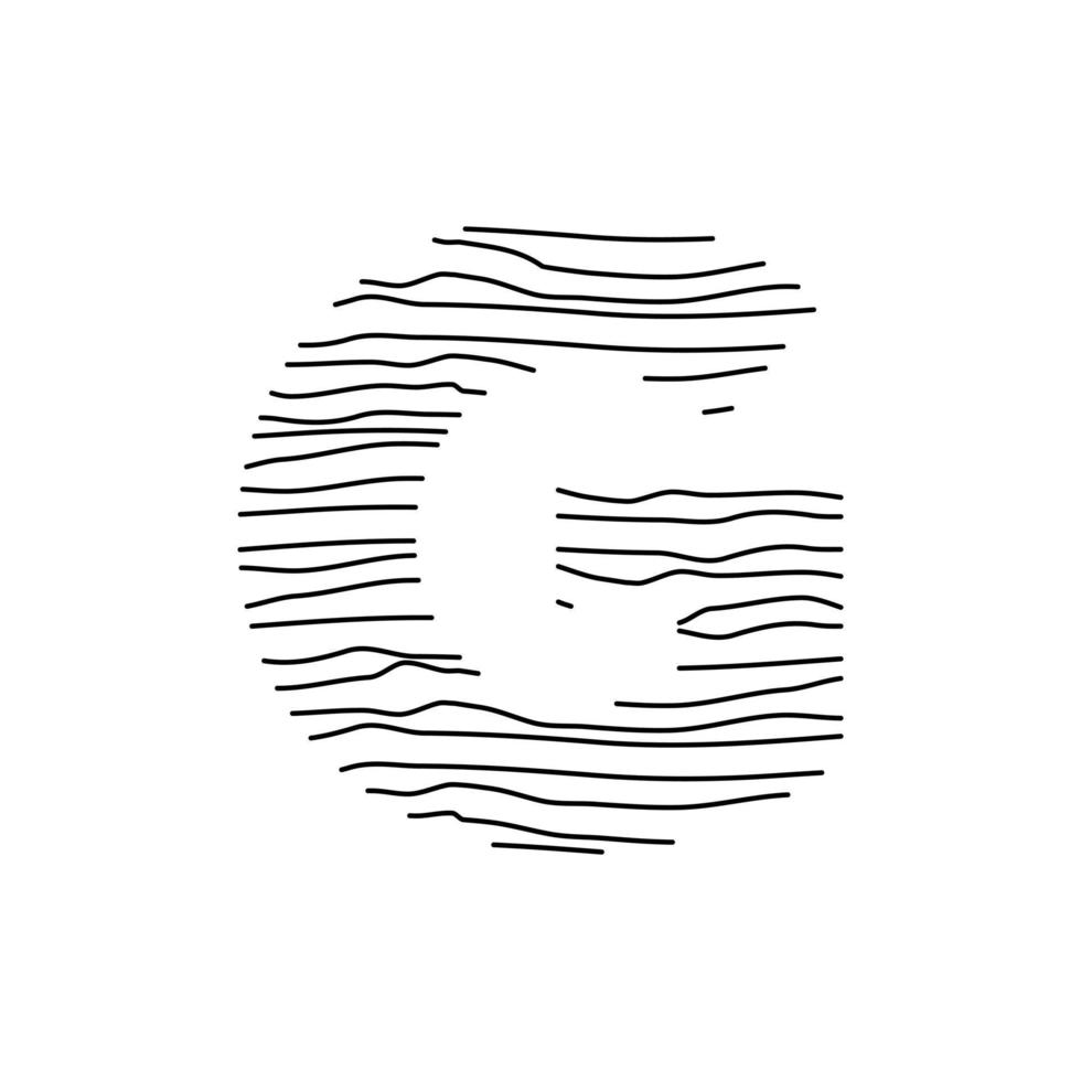 Initial G Abstract Line Logo vector