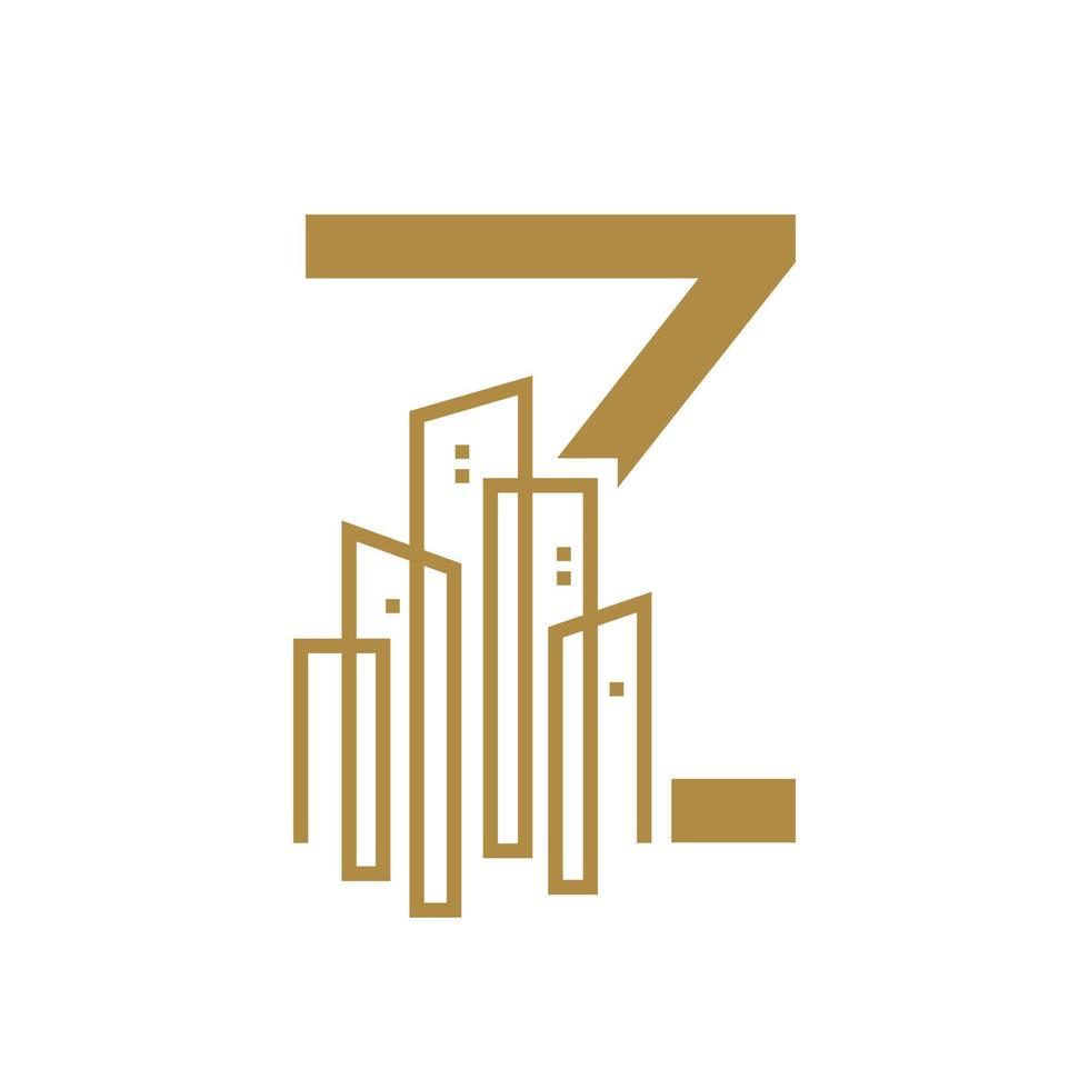 inicial z oro ciudad logo vector