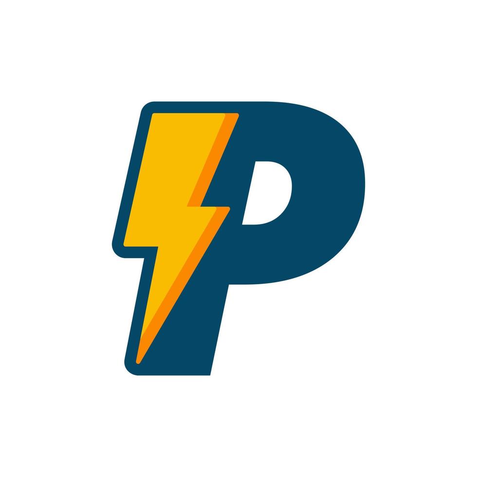 Initial P Bolt Energy Logo vector