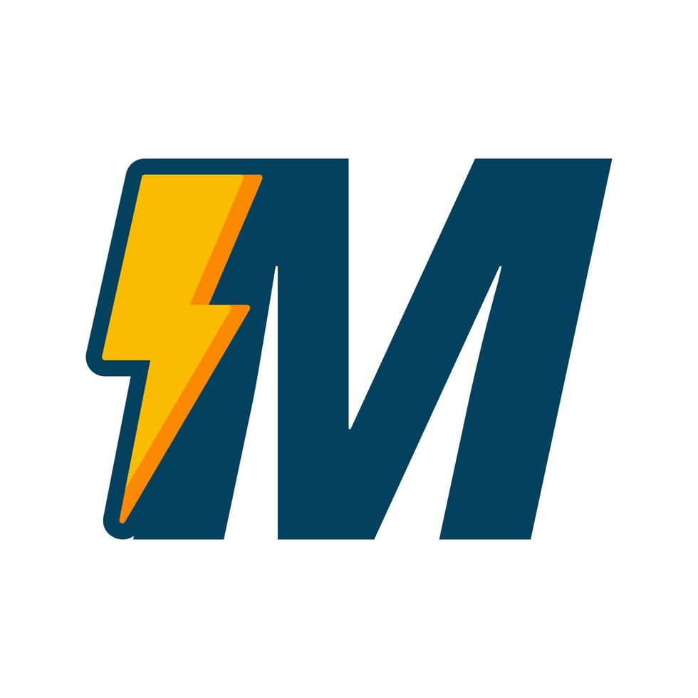 Initial M Bolt Energy Logo vector