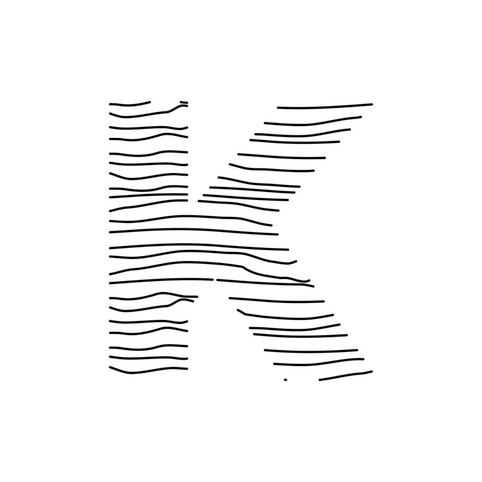 Initial K Abstract Line Logo vector