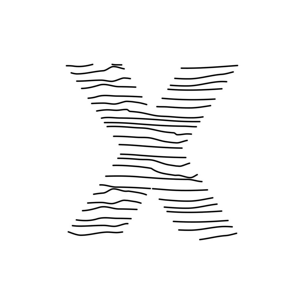 Initial X Abstract Line Logo vector