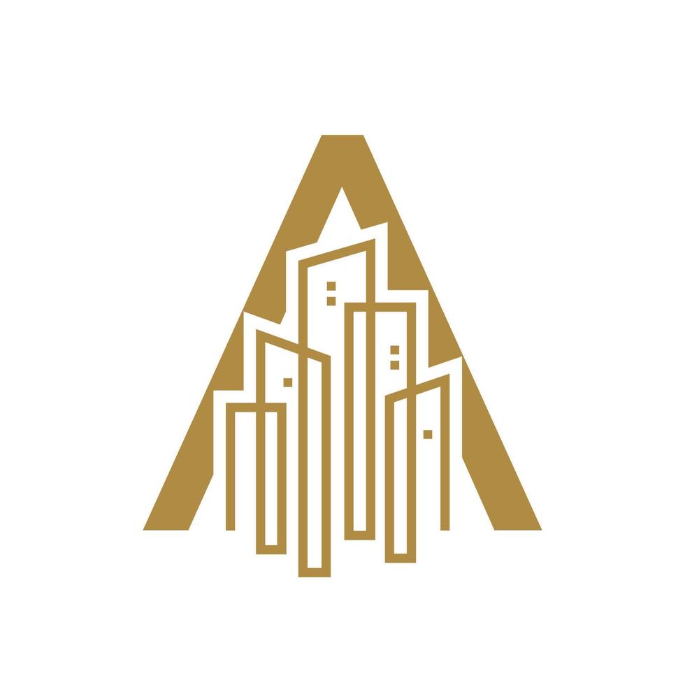 Initial A Gold City Logo vector