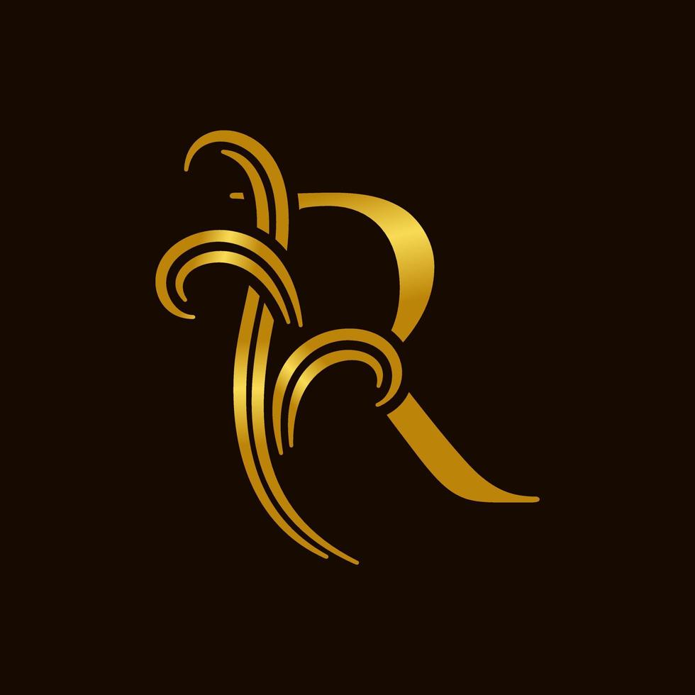 lujo inicial r logo vector