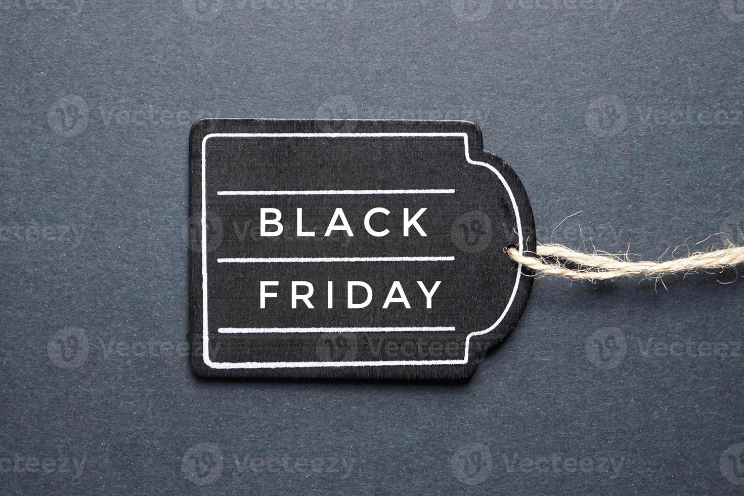 black friday on the black price tag photo