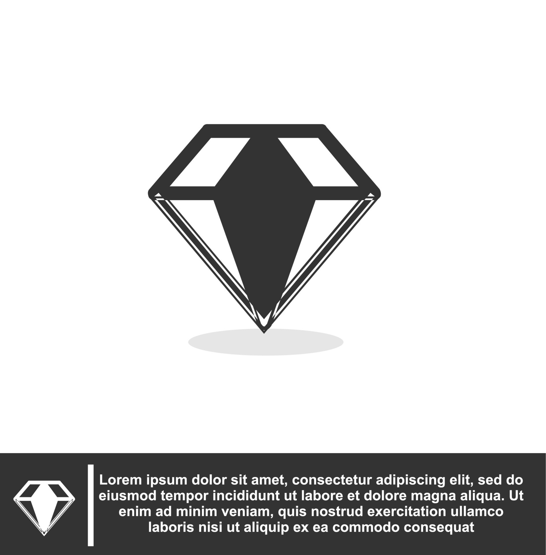 Diamond icon in black and white colour 20461229 Vector Art at Vecteezy
