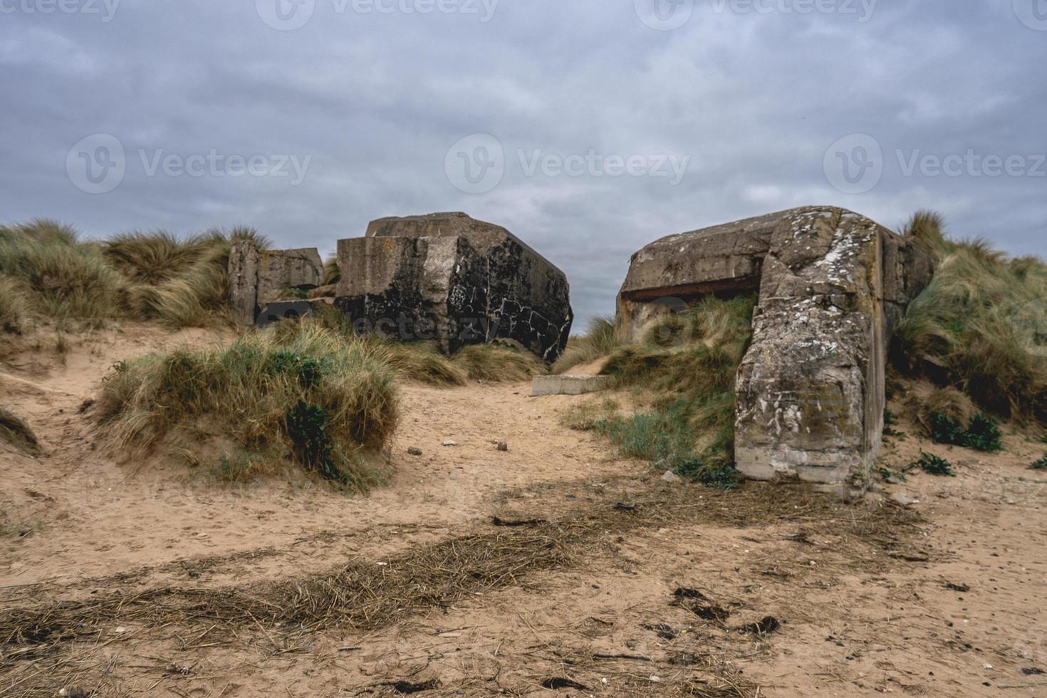 Old german bunkers at Utah Beach, France. photo