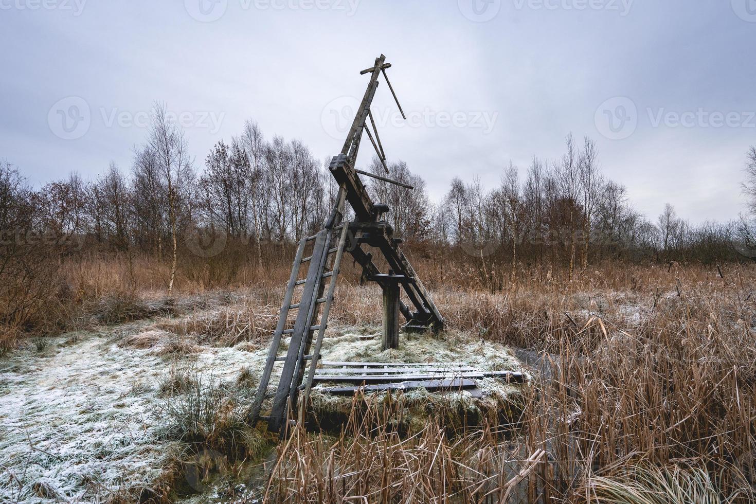 Old Tjasker, an old small windmill from Friesland, The Netherlands. photo