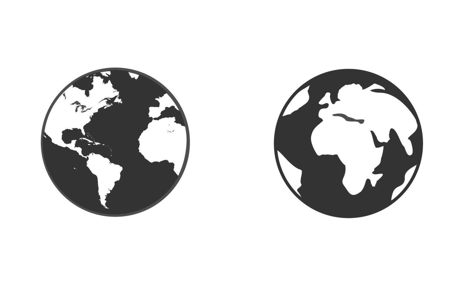 Icon earth in black and white colour 20461574 Vector Art at Vecteezy