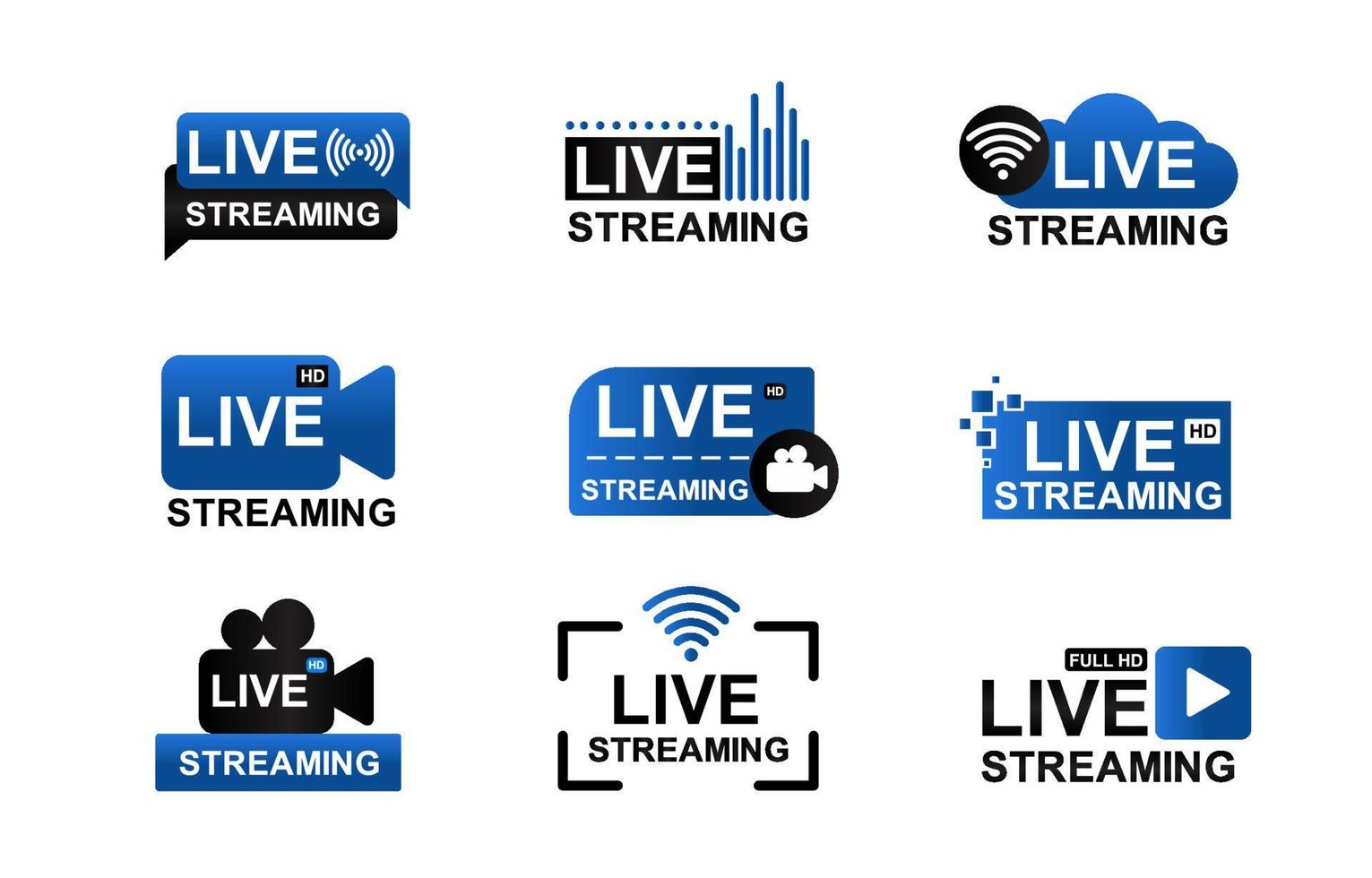 General Live Stream Logo Badge Template vector