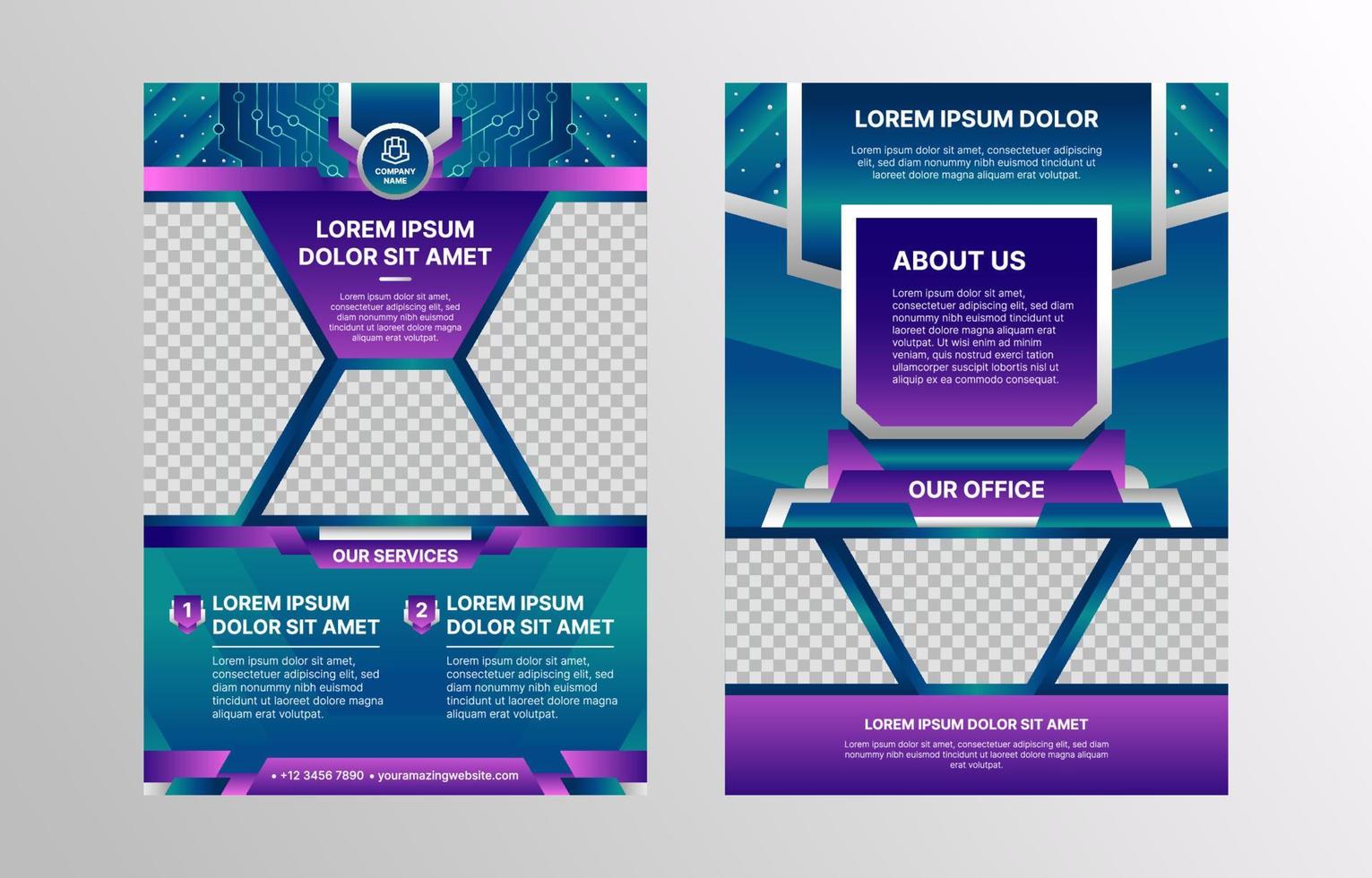 Technology Themed Company Profile Template vector