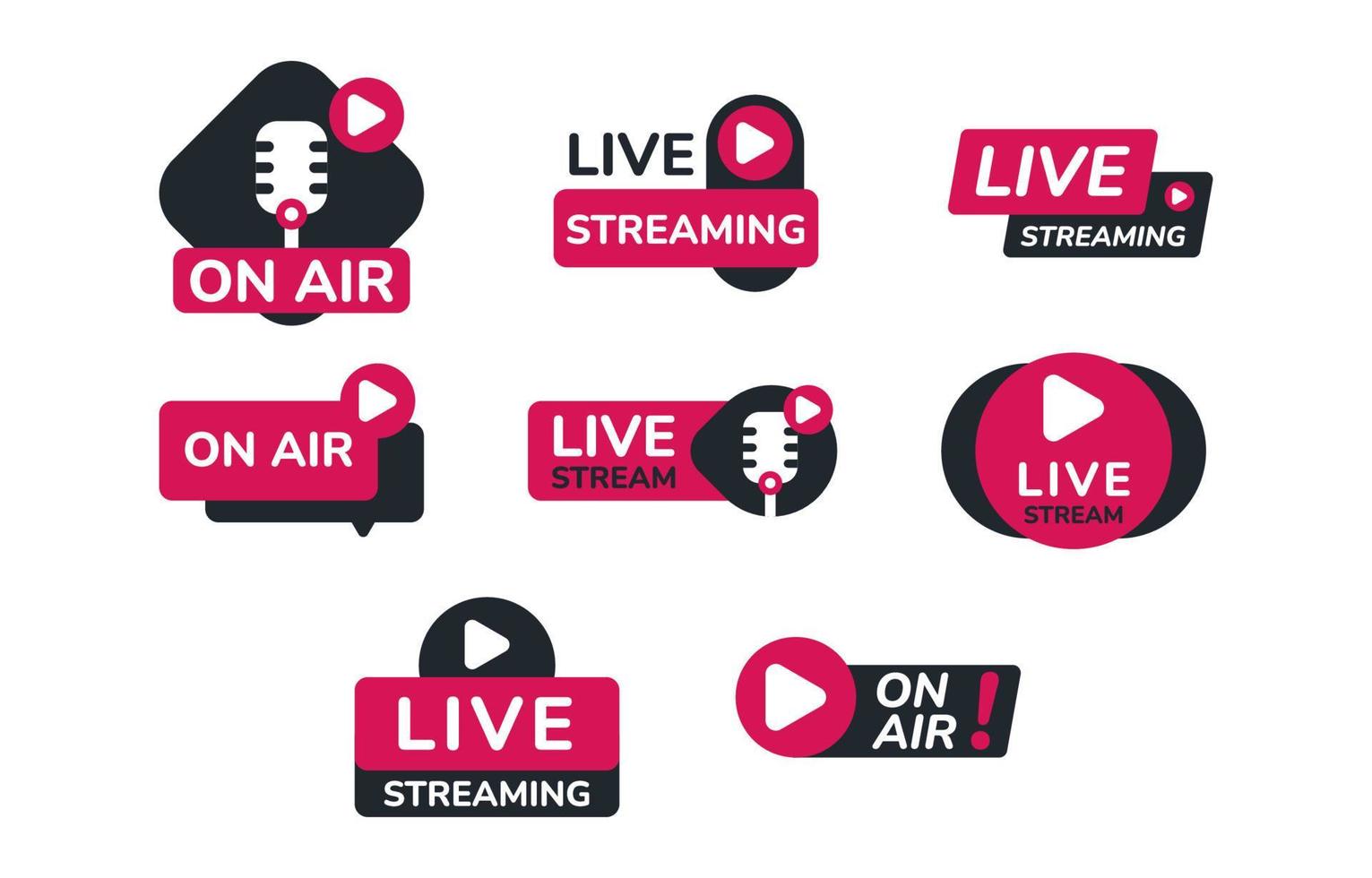 Live Streaming Label Set vector