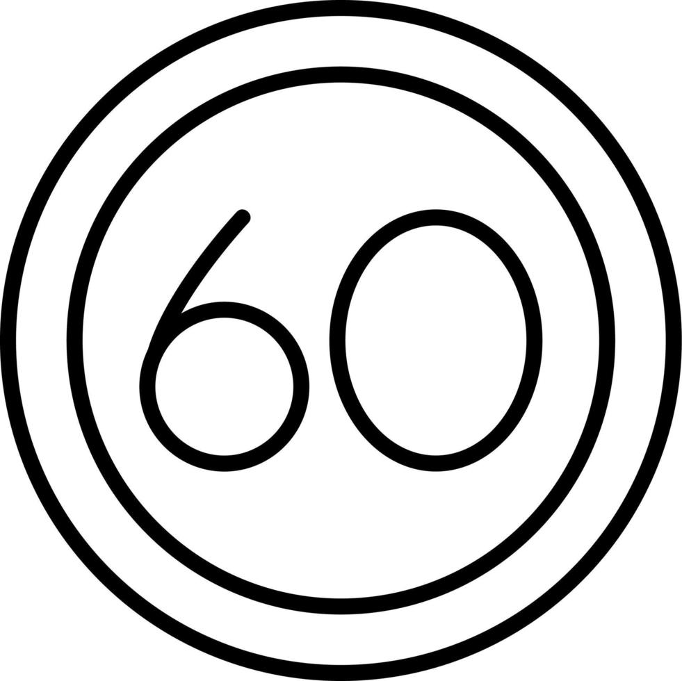 60 Speed Limit Vector Icon