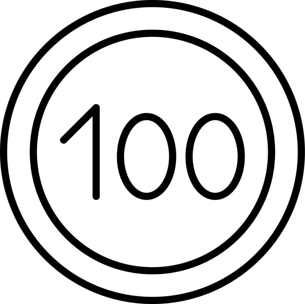 100 Speed Limit Vector Icon