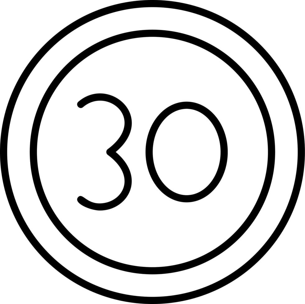 30 Speed Limit Vector Icon