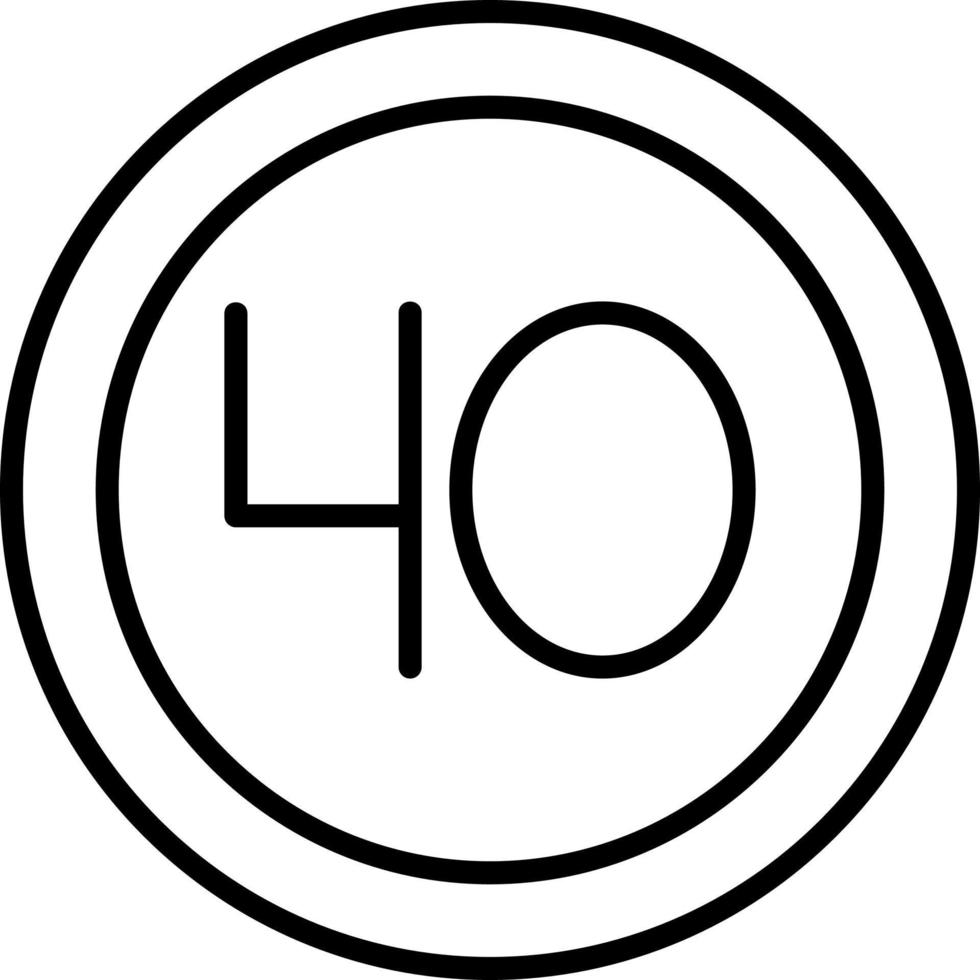 40 Speed Limit Vector Icon