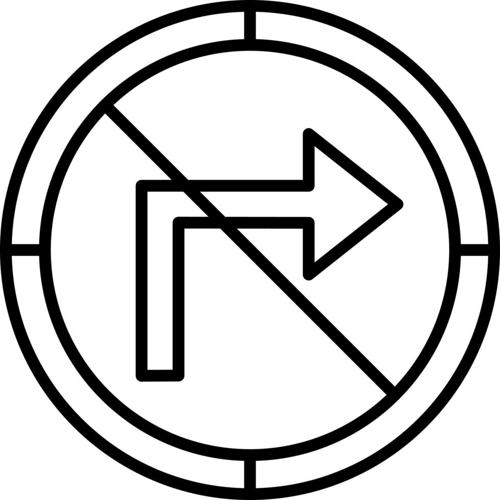 No Turn Right Vector Icon