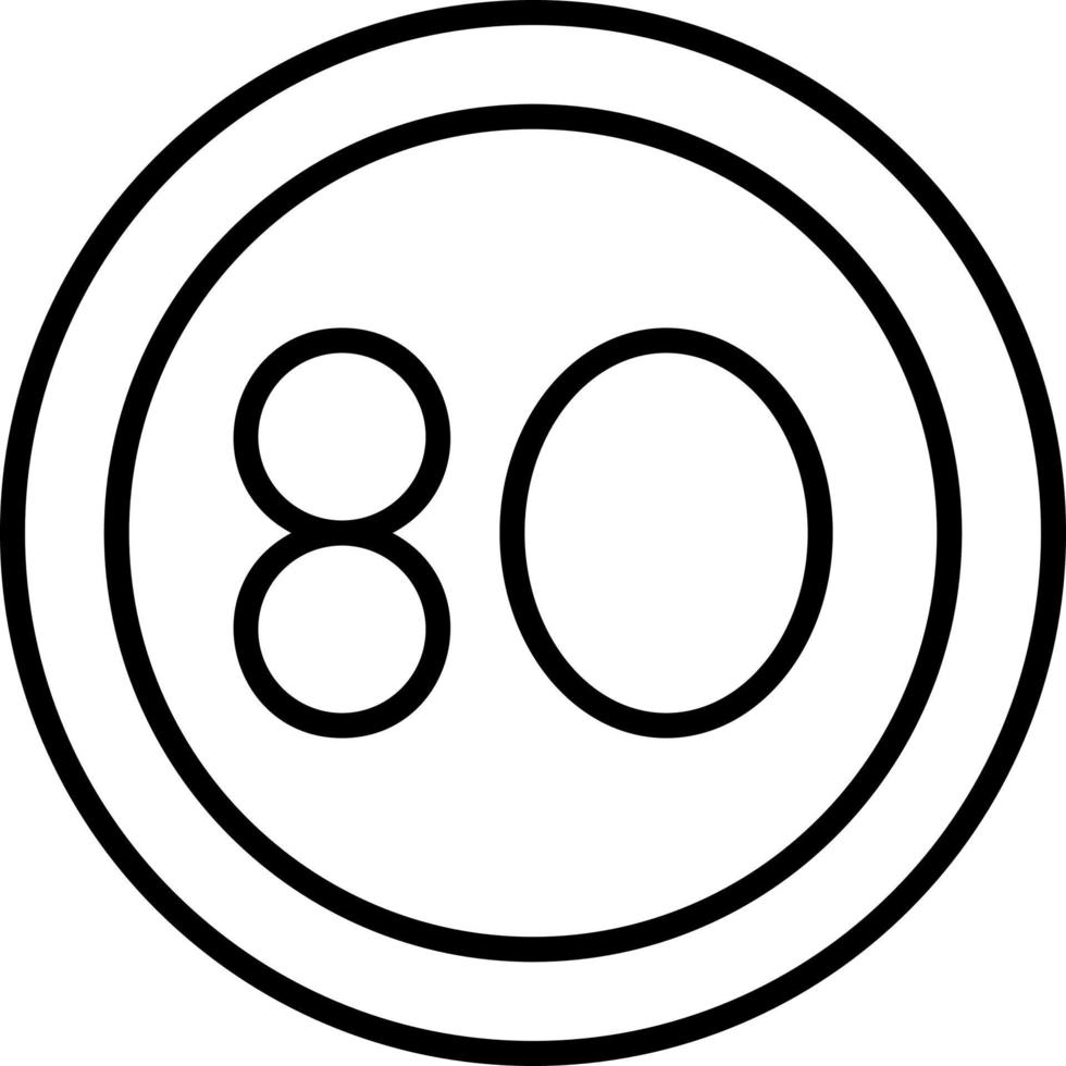 80 Speed Limit Vector Icon