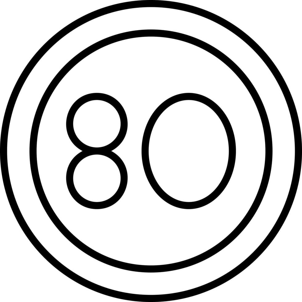 80 Speed Limit Vector Icon