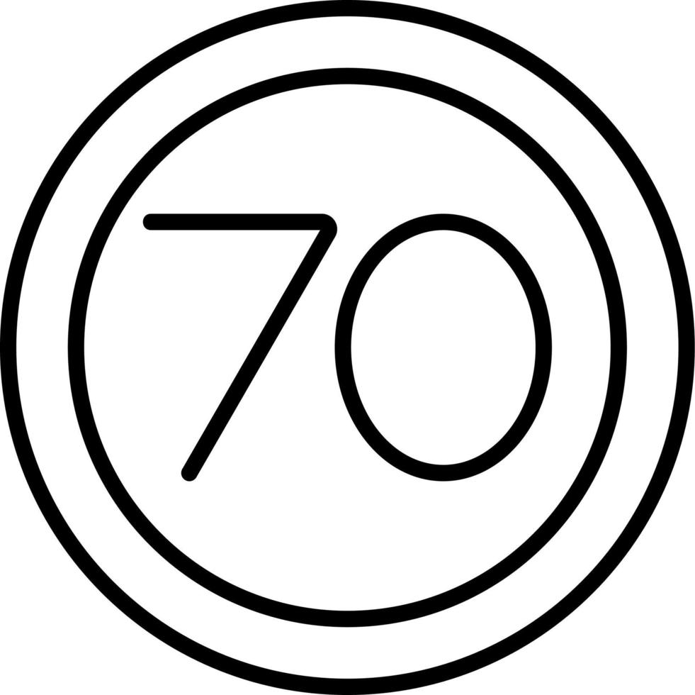 70 Speed Limit Vector Icon