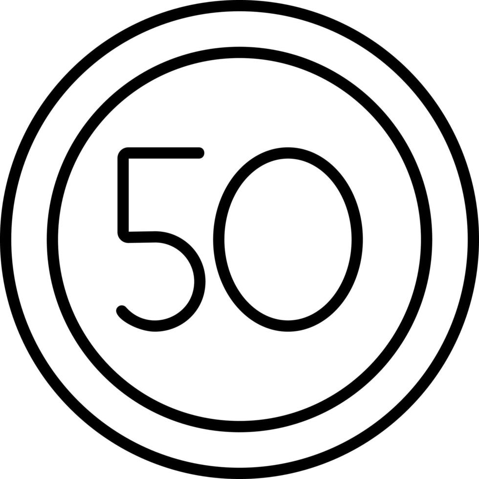 50 Speed Limit Vector Icon