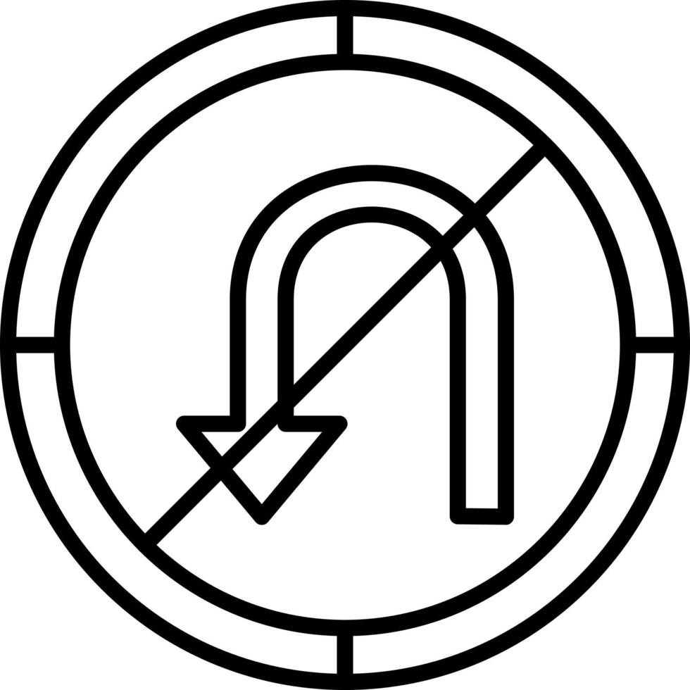 No Turn Vector Icon