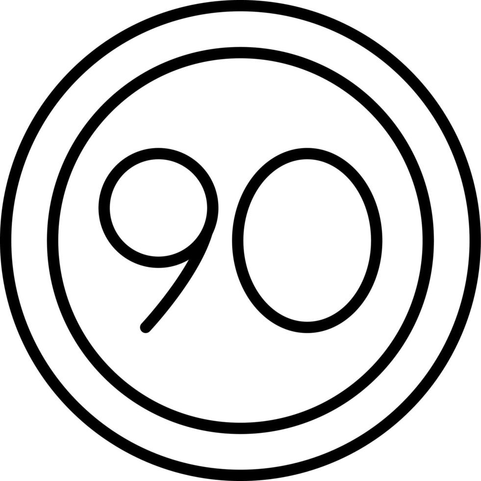 90 Speed Limit Vector Icon