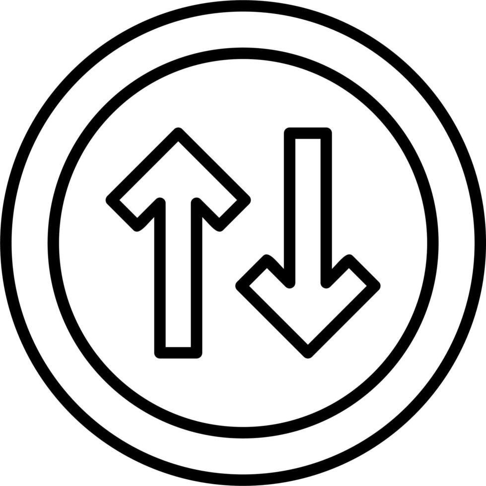 Two Way Traffic Vector Icon