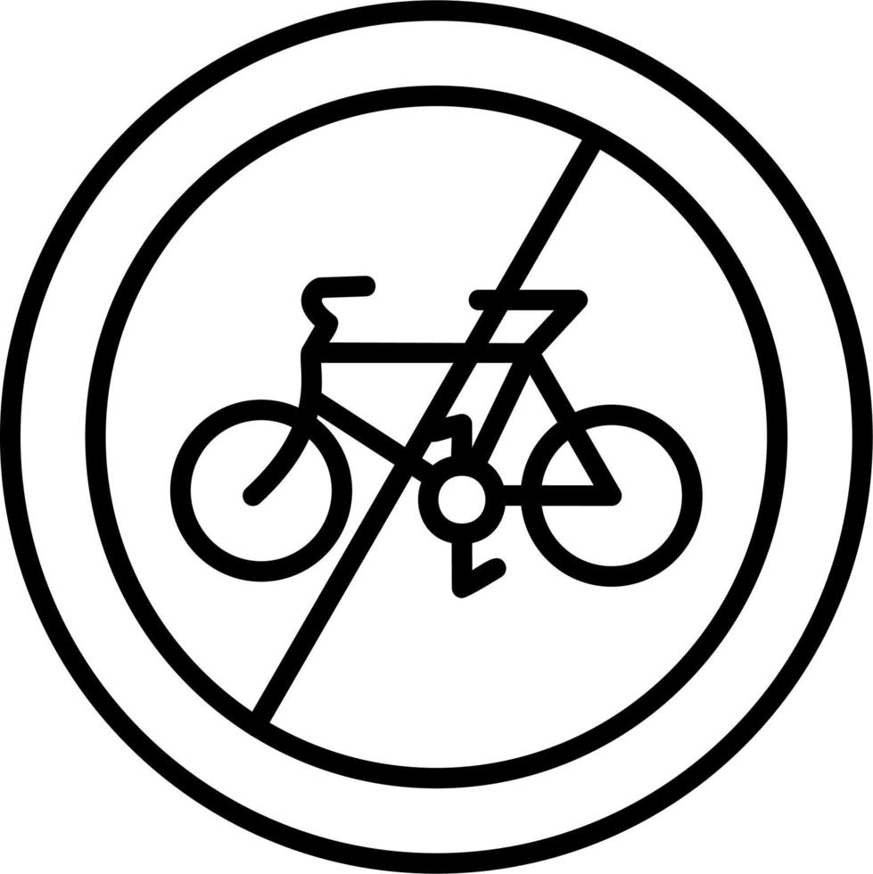 No Cycling Vector Icon