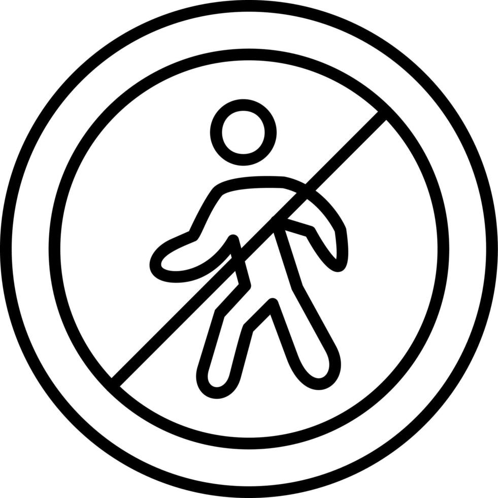 No Entry For Pedestrians Vector Icon