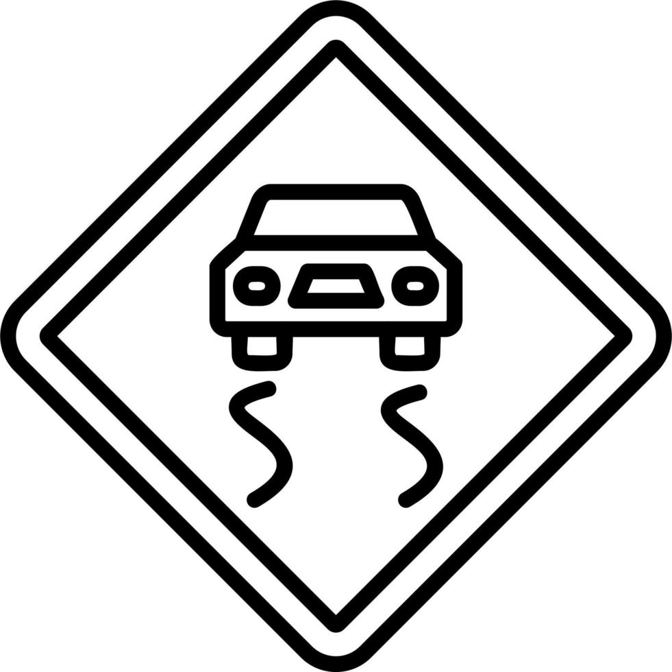 Slippery Road Vector Icon