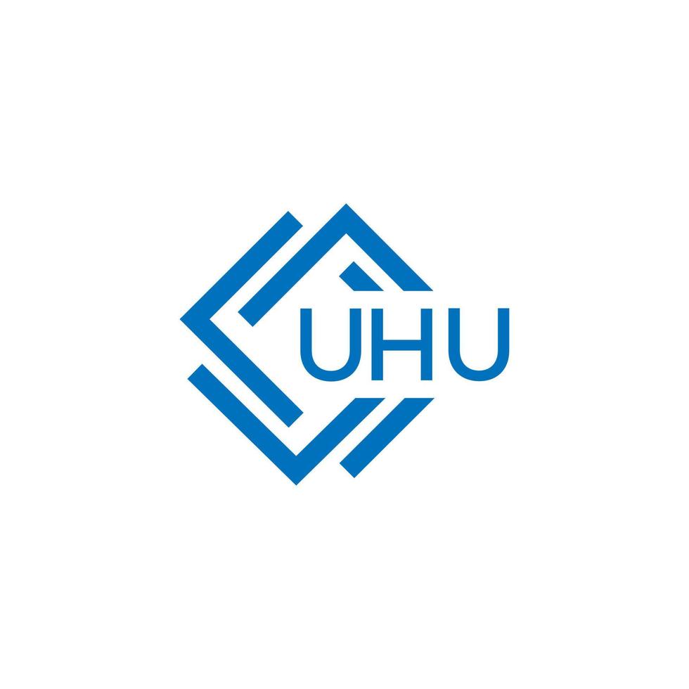 UHU technology letter logo design on white background. UHU creative initials technology letter logo concept. UHU technology letter design. vector
