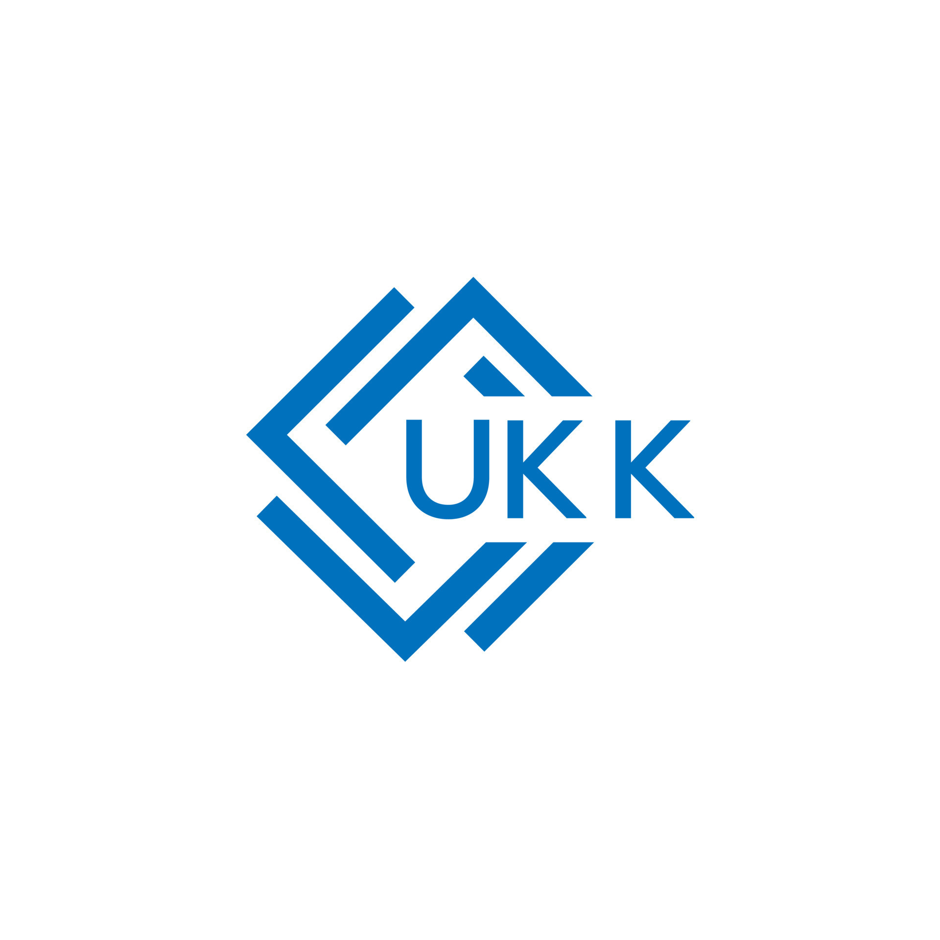 UKK technology letter logo design on white background. UKK creative