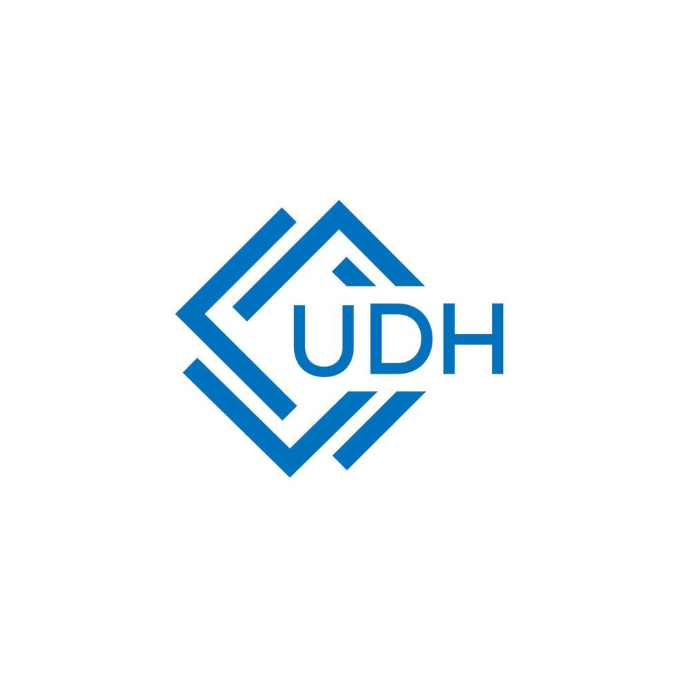 udh tecnología letra logo diseño en blanco antecedentes. udh creativo iniciales tecnología letra logo concepto. udh tecnología letra diseño. vector