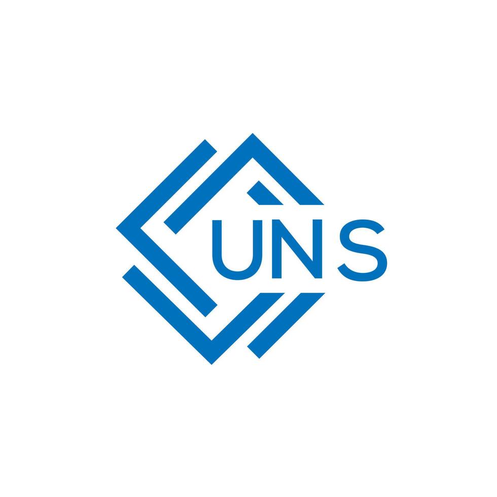 UNS technology letter logo design on white background. UNS creative initials technology letter logo concept. UNS technology letter design. vector