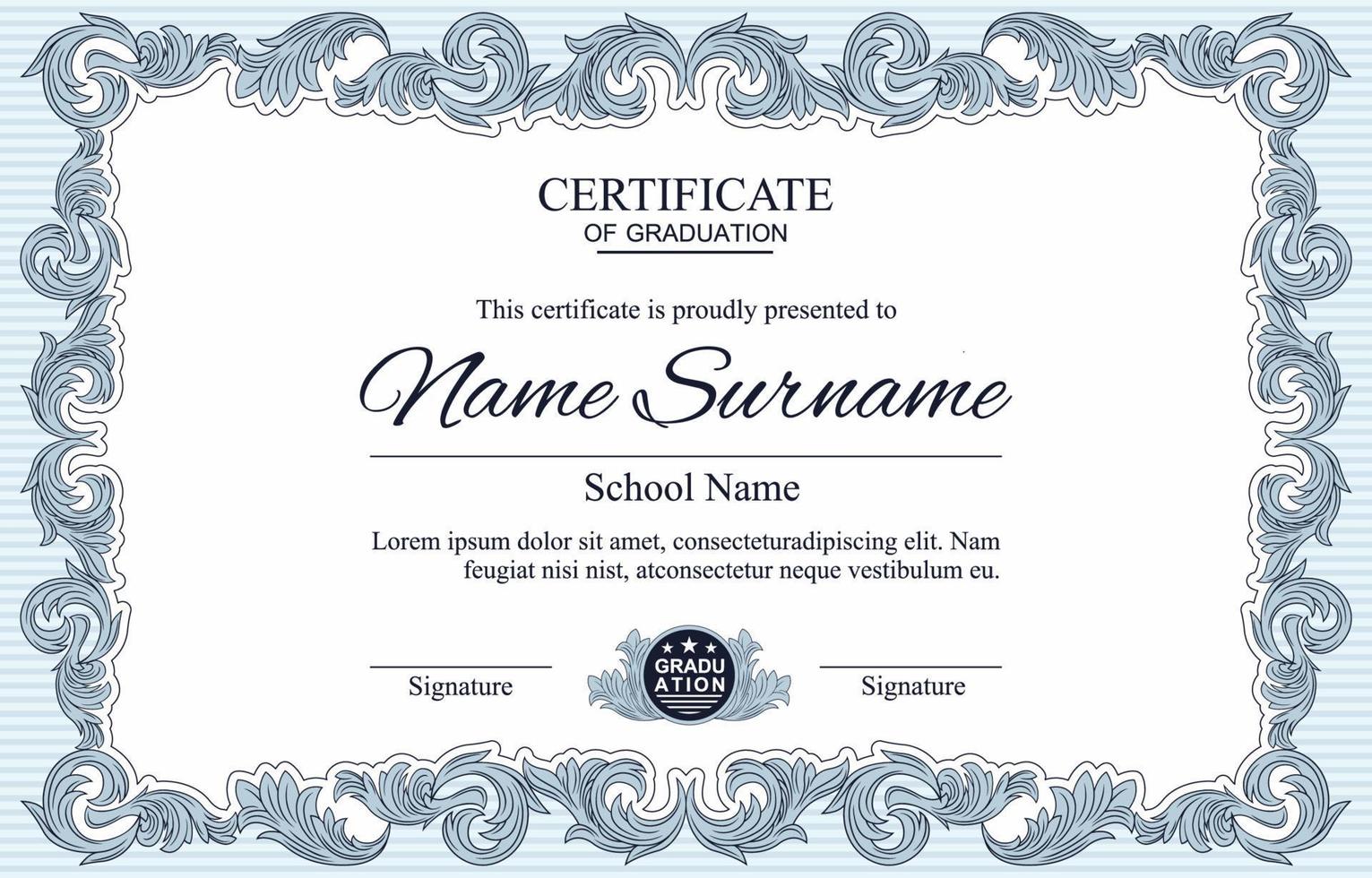 Victorian Classic Certificate Template vector