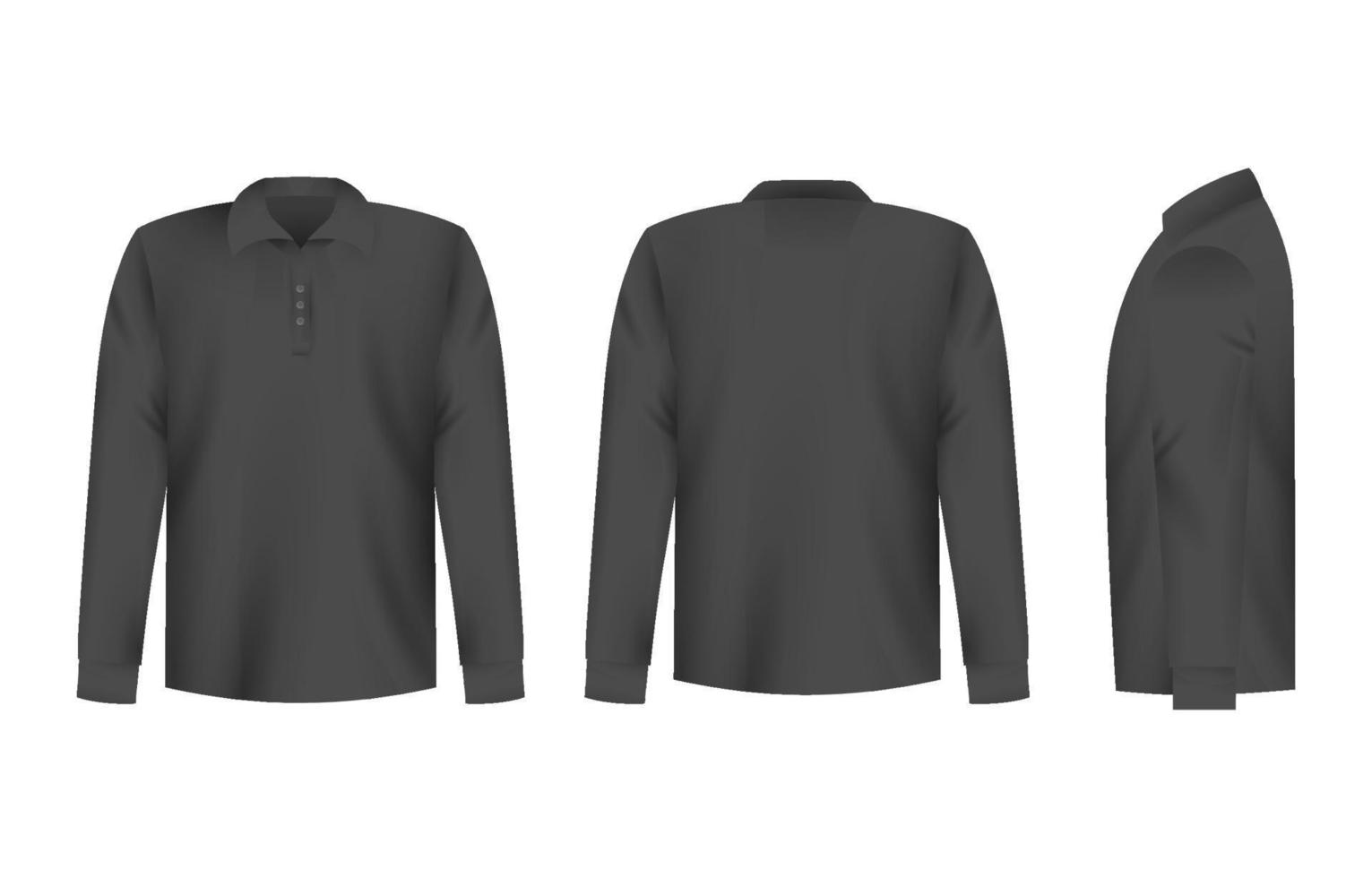 Realistic Mock Up Black Polo Shirt vector