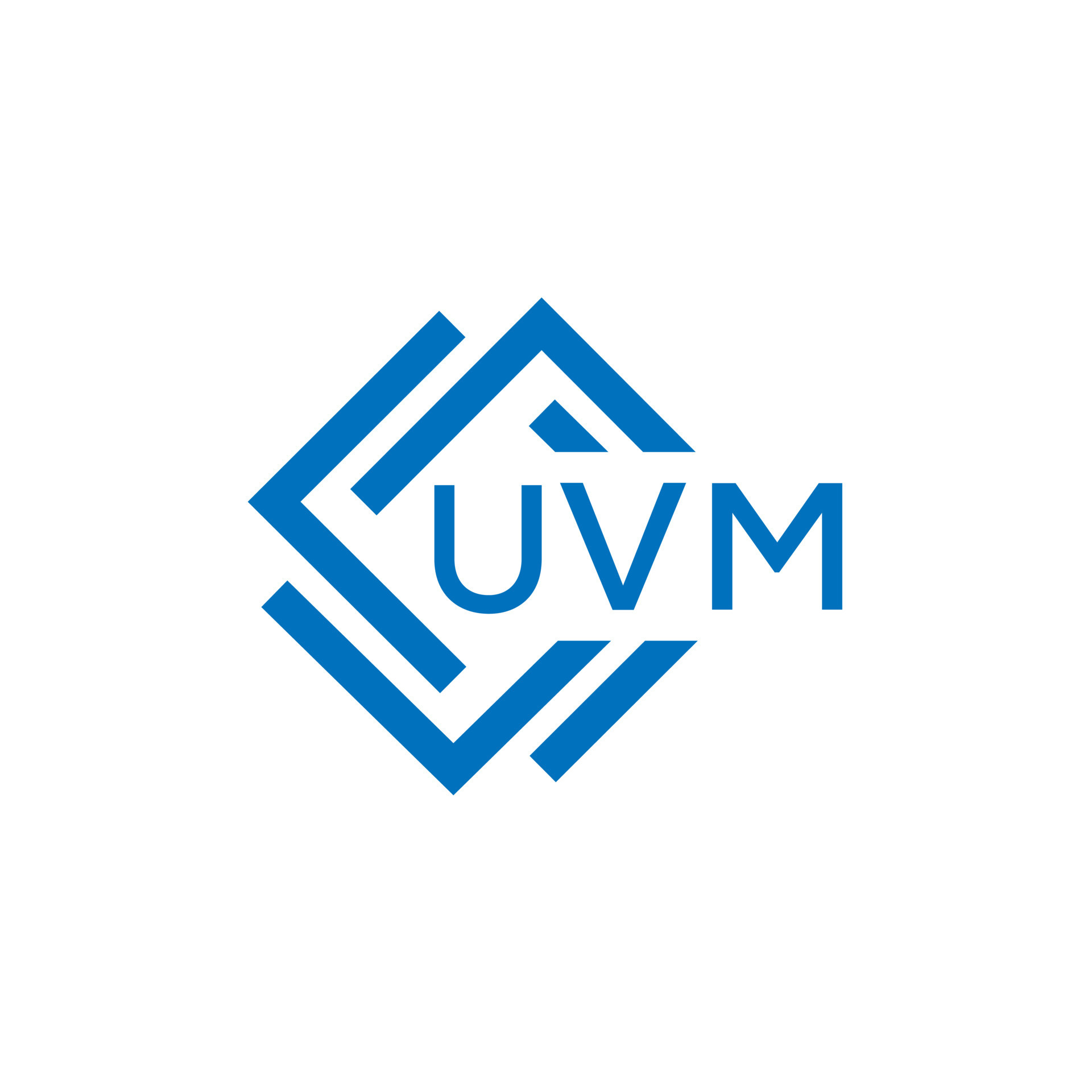 UVM technology letter logo design on white background. UVM creative