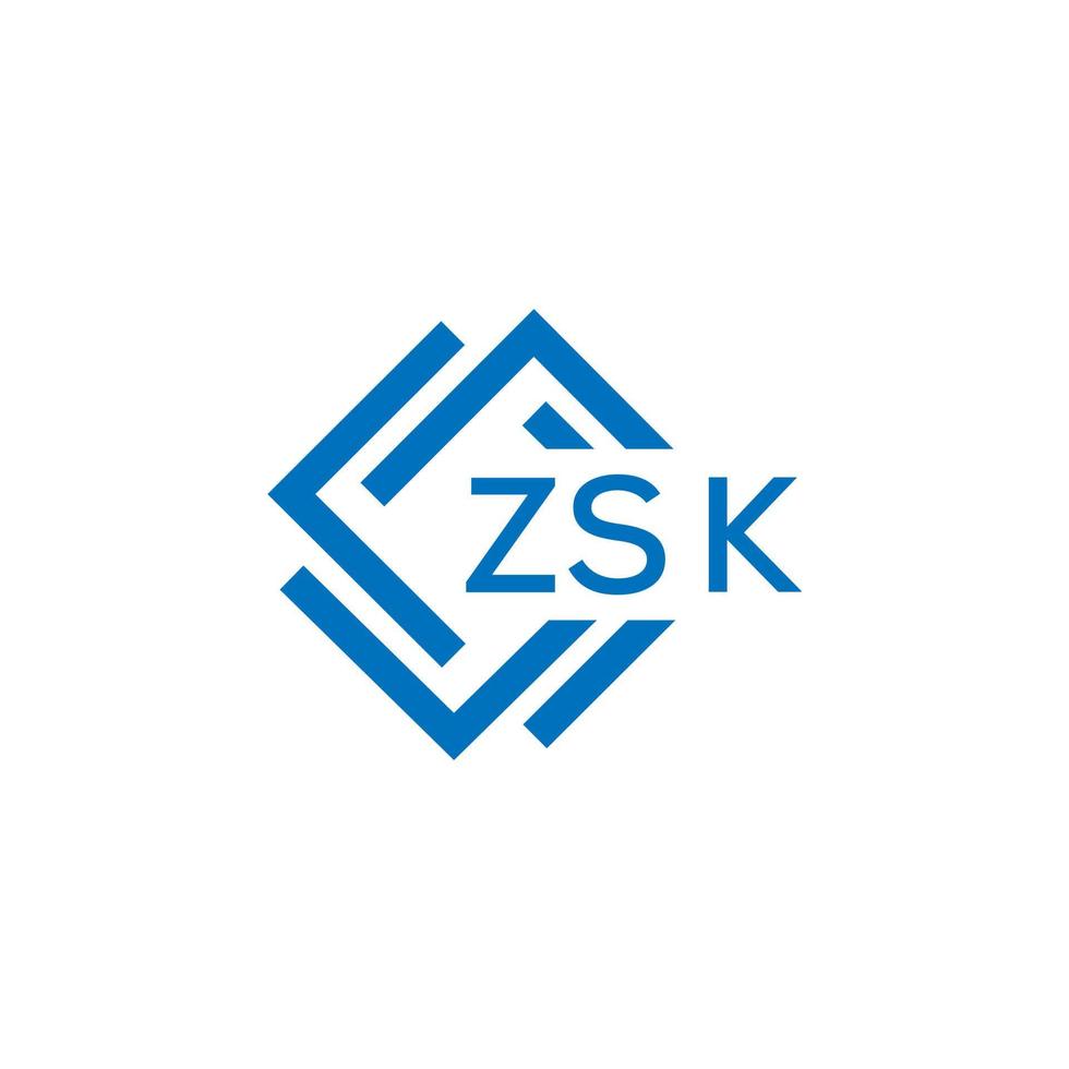 ZSK technology letter logo design on white background. ZSK creative initials technology letter logo concept. ZSK technology letter design. vector