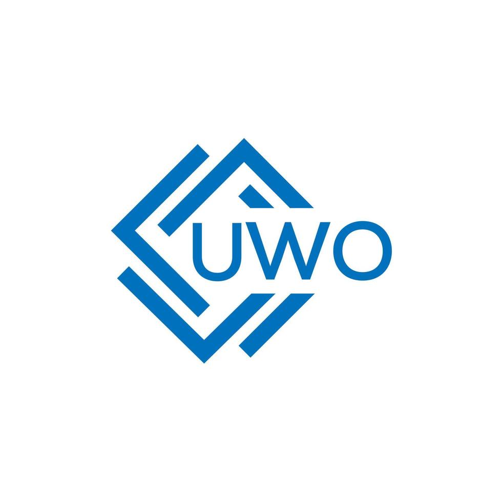 UWO technology letter logo design on white background. UWO creative